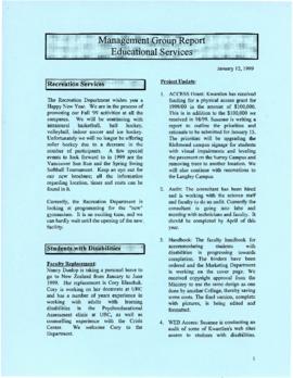 12 Jan. 1999 - Management Group Report Educational Services