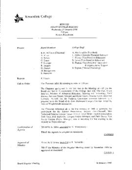 Minutes of the Board Regular Meeting - 24 January 1990